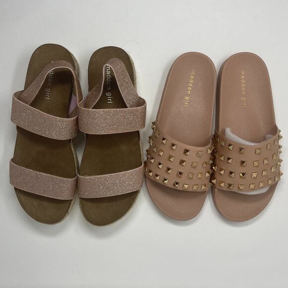 Madden Girl Glitter Sandals and NEW Studded slides 8.5 - Picture 1 of 8